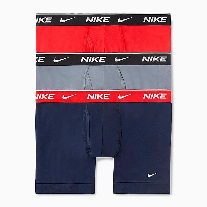 Men's Nike Stretch Cotton Boxer Briefs (3-Pack) Obsidian/Cool Grey/Red - KE1167 410 5 Men's Nike Stretch Cotton Boxer Briefs (3-Pack) Obsidian/Cool Grey/Red - KE1167 410 - Image 5