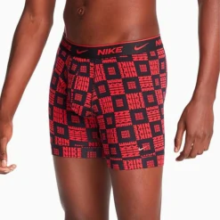 Men's Nike Stretch Cotton Boxer Briefs (3-Pack) Logo Checker/Red/Black - KE1167 643 -Sports Fashion KE1167 643 P3