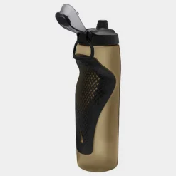 Nike 32oz Refuel Locking Lid Squeeze Water Bottle Metallic Gold/Black/Black Iridescent - N1007670 728 -Sports Fashion N1007670 728 P5