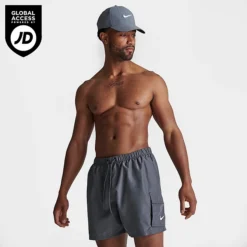Men's Nike Packable Cargo Volley 5-Inch Swim Shorts Iron Grey - NESSB520 018