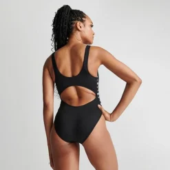 Women's Nike Swim Tape One Piece Swimsuit Black - NESSD296 001 -Sports Fashion NESSD296 001 M4