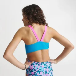 Girls' Nike Asymmetrical Cutout One Piece Swimsuit Blue/Pink - NESSD731 480 -Sports Fashion NESSD731 480 M4