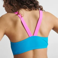 Girls' Nike Asymmetrical Cutout One Piece Swimsuit Blue/Pink - NESSD731 480 -Sports Fashion NESSD731 480 M6