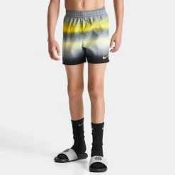 Boys' Nike Horizon Stripe Swim Shorts Grey/Yellow/Black - NESSD799 001