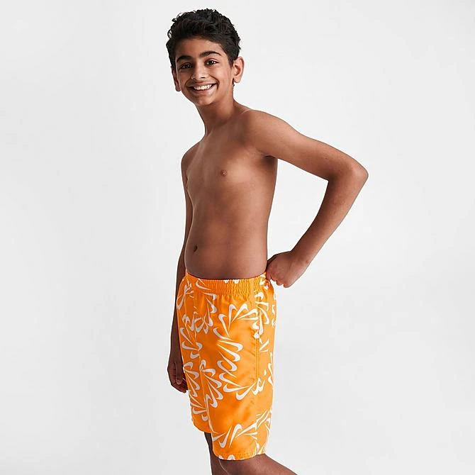 Boys' Nike Swoosh Line Volley 7" Swim Shorts Orange/White - NESSD804 724 3 Boys' Nike Swoosh Line Volley 7" Swim Shorts Orange/White - NESSD804 724 - Image 3