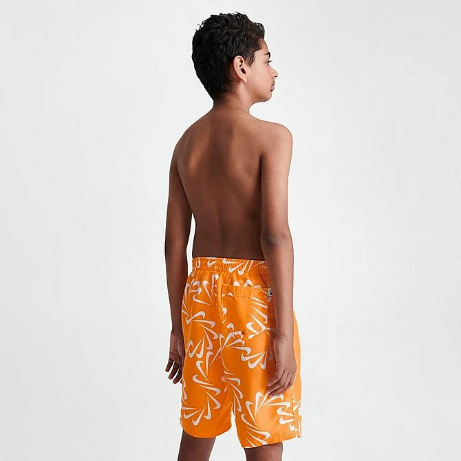 Boys' Nike Swoosh Line Volley 7" Swim Shorts Orange/White - NESSD804 724 4 Boys' Nike Swoosh Line Volley 7" Swim Shorts Orange/White - NESSD804 724 - Image 4