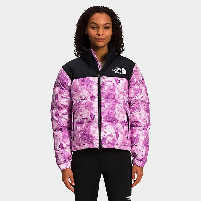 Women's The North Face 1996 Retro Nuptse Jacket Purple Cactus Flower Tonal Dye Print - NF0A3XEO 520 1 Women's The North Face 1996 Retro Nuptse Jacket Purple Cactus Flower Tonal Dye Print - NF0A3XEO 520