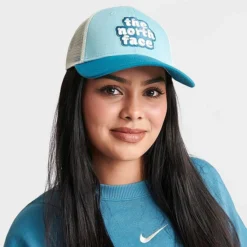 The North Face Mudder Trucker Snapback Hat Reef Waters/Coral Blue - NF0A5FXAÂ 900