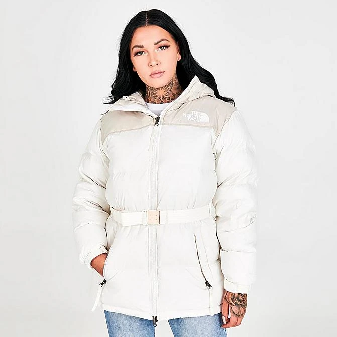 Women's The North Face Nuptse Belted Mid Jacket Gardenia White/Silver Grey Leopard Print - NF0A5GIL 2AS 1 Women's The North Face Nuptse Belted Mid Jacket Gardenia White/Silver Grey Leopard Print - NF0A5GIL 2AS
