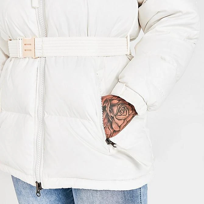 Women's The North Face Nuptse Belted Mid Jacket Gardenia White/Silver Grey Leopard Print - NF0A5GIL 2AS 6 Women's The North Face Nuptse Belted Mid Jacket Gardenia White/Silver Grey Leopard Print - NF0A5GIL 2AS - Image 6