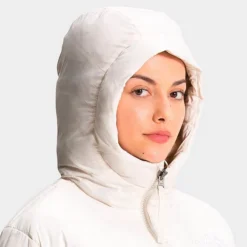 Women's The North Face Nuptse Belted Long Parka Gardenia White/Silver Grey Leopard Print - NF0A5GIM 2AS -Sports Fashion NF0A5GIM 2AS M4