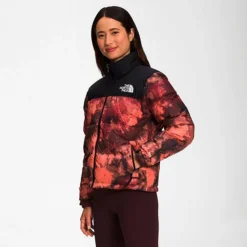 Women's The North Face 1996 Retro Nuptse Printed Jacket Coral Sunrise Ice Dye Print - NF0A5IXK 660 -Sports Fashion NF0A5IXK 660 M3