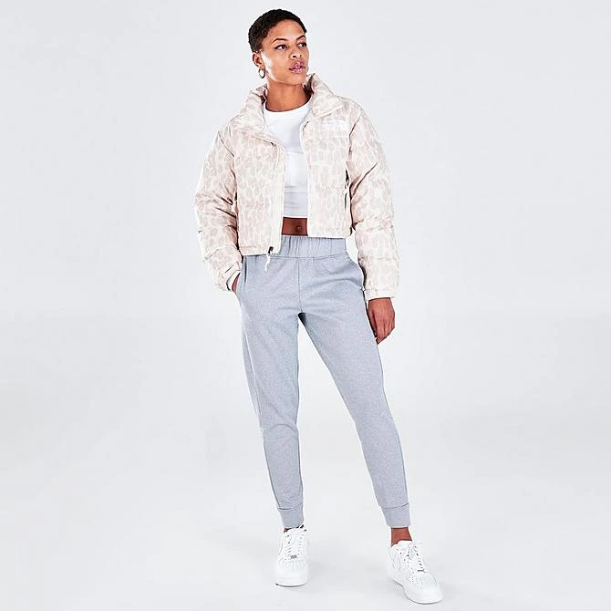 Women's The North Face Cropped Printed Nuptse Short Jacket Silver Grey Leopard Print - NF0A5IXT 2AN 2 Women's The North Face Cropped Printed Nuptse Short Jacket Silver Grey Leopard Print - NF0A5IXT 2AN - Image 2