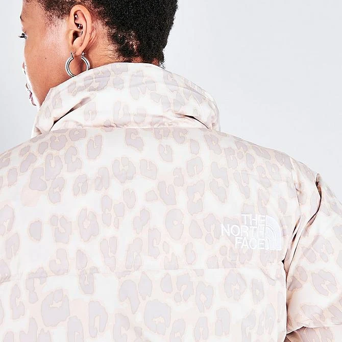 Women's The North Face Cropped Printed Nuptse Short Jacket Silver Grey Leopard Print - NF0A5IXT 2AN 6 Women's The North Face Cropped Printed Nuptse Short Jacket Silver Grey Leopard Print - NF0A5IXT 2AN - Image 6