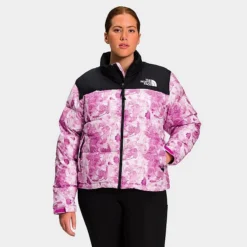 Women's The North Face 1996 Retro Nuptse Jacket (Plus Size) Purple Cactus Flower Tonal Dye Print - NF0A7QLW 520
