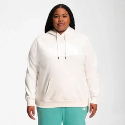 Women's The North Face Half Dome Pullover Hoodie (Plus Size) TNF White/TNF Black - NF0A7WM2 100