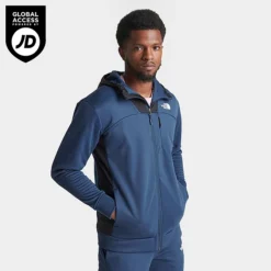 Men's The North Face Mittellegi Full-Zip Hooded Jacket Shady Blue/TNF Black - NF0A7ZHL 401