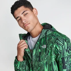 Men's The North Face Novelty Graphic Print Rain Jacket Green/Black - NF0A7ZYD 320 -Sports Fashion NF0A7ZYD 320 M5