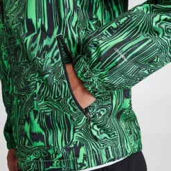 Men's The North Face Novelty Graphic Print Rain Jacket Green/Black - NF0A7ZYD 320 -Sports Fashion NF0A7ZYD 320 M6