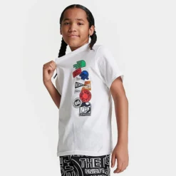 Kids' The North Face Graphic T-Shirt TNF White/LED Yellow/TNF Black - NF0A82T8 100