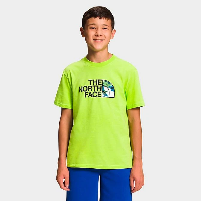 Boys' The North Face Graphic Short Sleeve T-Shirt LED Yellow/TNF Black/Summit Navy - NF0A82T8 730 1 Boys' The North Face Graphic Short Sleeve T-Shirt LED Yellow/TNF Black/Summit Navy - NF0A82T8 730