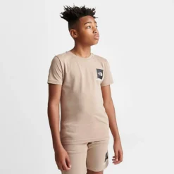 Kids' The North Face Small Box Logo T-Shirt Flax - NF0A84YY 251 -Sports Fashion NF0A84YY 251 M3