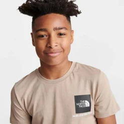 Kids' The North Face Small Box Logo T-Shirt Flax - NF0A84YY 251 -Sports Fashion NF0A84YY 251 M5