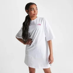 Women's The North Face Dome Logo T-Shirt Dress White/Pink - NF0A84ZQ 100 -Sports Fashion NF0A84ZQ 100 M3