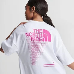Women's The North Face Dome Logo T-Shirt Dress White/Pink - NF0A84ZQ 100 -Sports Fashion NF0A84ZQ 100 M5