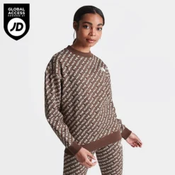 Women's The North Face All-over Print Crewneck Sweatshirt All-over Print/Earth Brown - NF0A859D 201