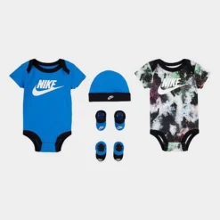 Infant Nike 5-Piece Bodysuit, Booties And Hat Tie-Dye Box Set Photo Blue - NN0794 BE1