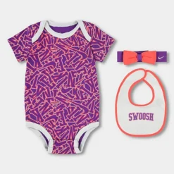 Girls' Infant Nike Join The Club 3-Piece Box Set Purple - NN0966 R26