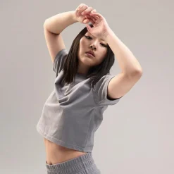 Women's Pink Soda Sport Rose Crop T-Shirt Dusty Rose - PSW11654 040 -Sports Fashion PSW11654 040 M3