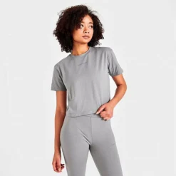 Women's Pink Soda Sport Rose Crop T-Shirt Dusty Rose - PSW11654 040 -Sports Fashion PSW11654 040 M6