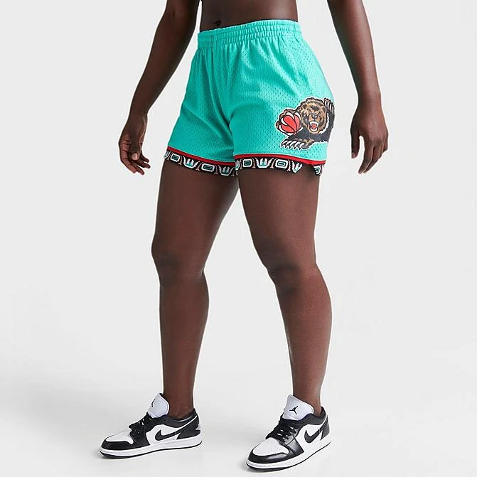 Women's Mitchell & Ness Vancouver Grizzlies 1995-96 Swingman Shorts Teal Blue - REL18067 BLU 1 Women's Mitchell & Ness Vancouver Grizzlies 1995-96 Swingman Shorts Teal Blue - REL18067 BLU