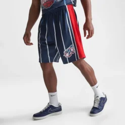 Men's Mitchell & Ness Houston Rockets NBA 1996-97 Away Swingman Basketball Shorts Navy/Red - RONAVY96 HRO