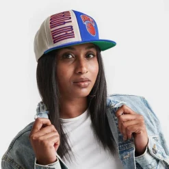 Mitchell & Ness New York Knicks NBA Pop Panel Snapback Hat White/Royal Blue/Orange - S5154NYK NVY