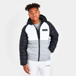 Boys' Sonneti Post Bubble Puffer Jacket Black/White/Grey - SNT13003 001