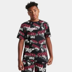Kids' Supply & Demand Graffiti T-Shirt Black/Red - SUJ16542 090