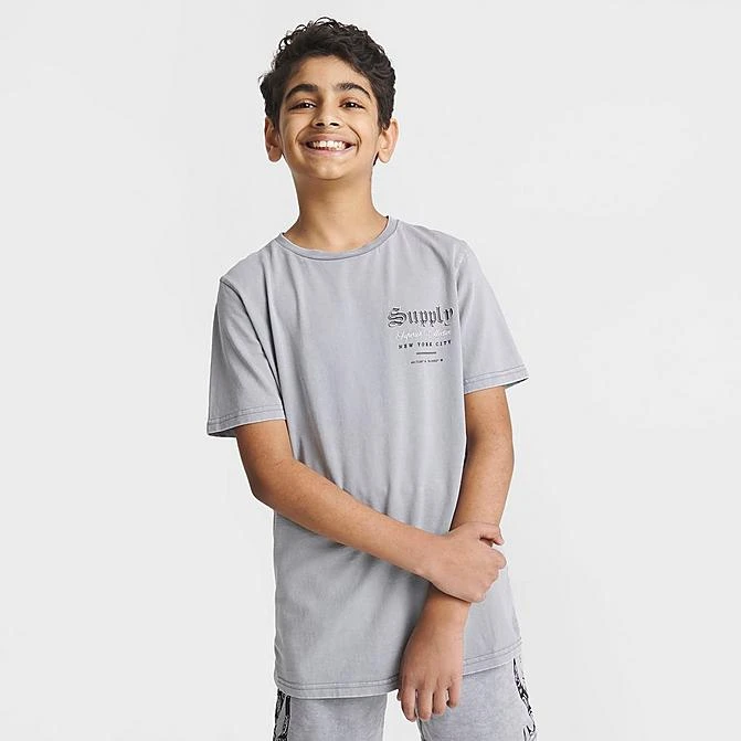 Boys' Supply & Demand Acid Wash T-Shirt Grey - SUJ16579 040 1 Boys' Supply & Demand Acid Wash T-Shirt Grey - SUJ16579 040
