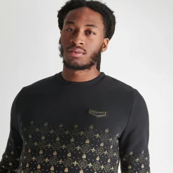 Men's Supply & Demand Royalty Monogram Print Crewneck Sweatshirt Black/Gold - SUM16344 090 -Sports Fashion SUM16344 090 M5
