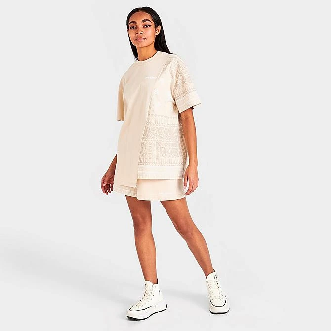 Women's Supply & Demand Paisley Patch Split T-Shirt Beige - SUW16384 250 2 Women's Supply & Demand Paisley Patch Split T-Shirt Beige - SUW16384 250 - Image 2