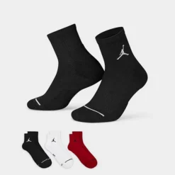 Nike Jordan Everyday Max 3-Pack Ankle Socks Red/White/Black - SX5544 011 -Sports Fashion SX5544 011 P3