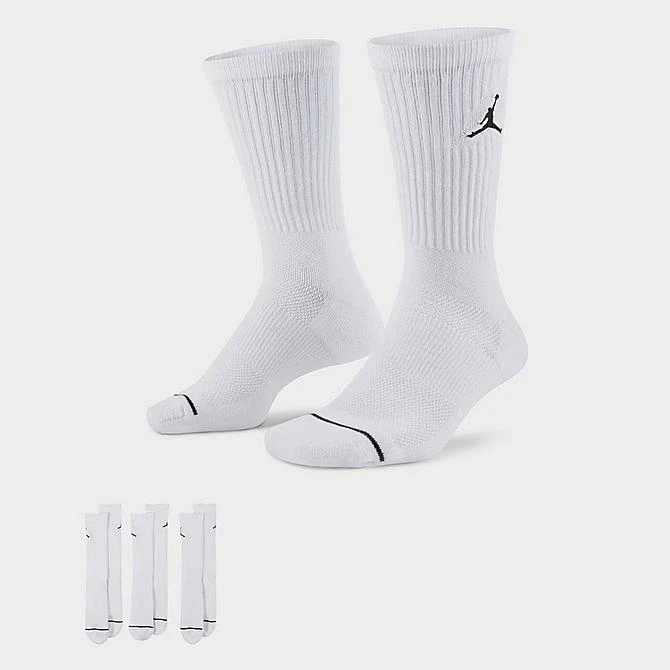Nike Jordan Jumpman 3-Pack Crew Socks White/White/White - SX5545 100 2 Nike Jordan Jumpman 3-Pack Crew Socks White/White/White - SX5545 100 - Image 2