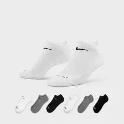 Nike Everyday Plus Cushioned No-Show Training Socks (6-Pack) White/Grey/Black - SX6898 964