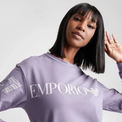 Women's Emporio Armani EA7 Crewneck Sweatshirt Purple - TJQMZ134 982 -Sports Fashion TJQMZ134 982 M5