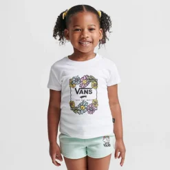 Girls' Toddler And Little Kids' Vans Flower Box T-Shirt White - VN00041W 100 -Sports Fashion VN00041W 100 M3