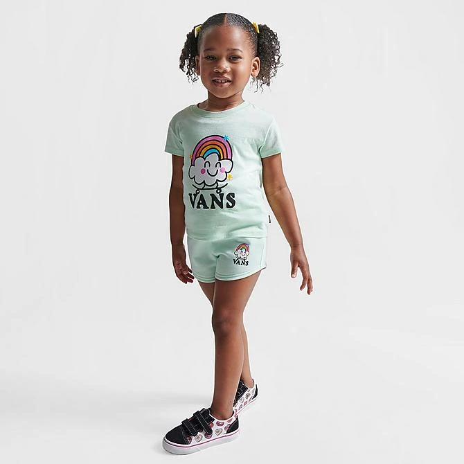 Girls' Toddler And Little Kids' Vans Rainbow Rider Shorts Clearly Aqua - VN000749 420 2 Girls' Toddler And Little Kids' Vans Rainbow Rider Shorts Clearly Aqua - VN000749 420 - Image 2