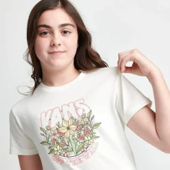 Girls' Vans Rock Floral T-Shirt Marshmallow - VN000772 100 -Sports Fashion VN000772 100 M5