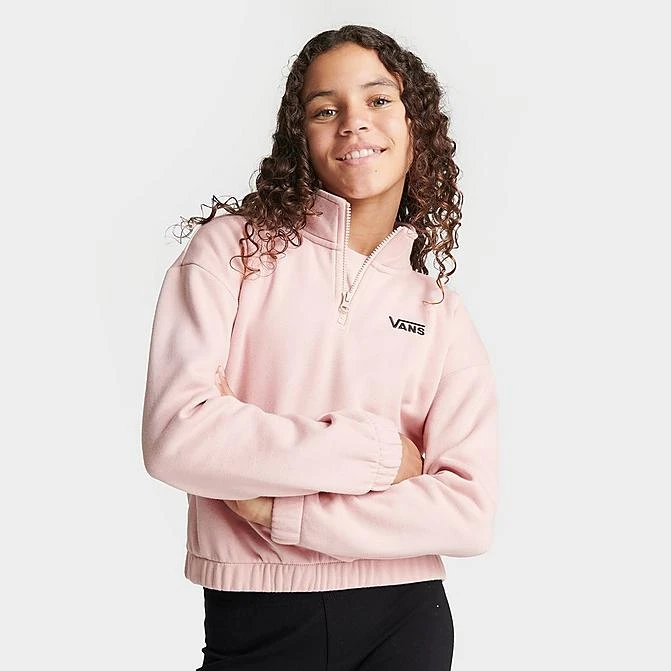 Girls' Vans Mock Neck Half-Zip Sweatshirt Rose Smoke - VN00077V 660 1 Girls' Vans Mock Neck Half-Zip Sweatshirt Rose Smoke - VN00077V 660